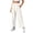 White, variant on Women's Casual Solid Color Wide Leg Pants, Elastic Waist with Pockets, Loose-Fit Trousers for Daily Wear White S