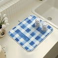 thumbnail image 4 of Yayeee Dish Drying Mat for Kitchen Counter 16" x 18" Microfiber Super Absorbent Coffee Decorative Pad, Blue Plain, 4 of 9
