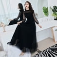 thumbnail image 4 of Vestido de noche negro elegante para mujer, para banquete, para anfitriona, de manga larga, elegante vestido de fiesta, 4 of 6