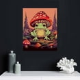 thumbnail image 5 of COMIO Framed Retro Meditating Frog Wall Art Carefree Frog Prints Vintage Frog Mushroom Picture Trendy 70s Aesthetic Poster Quote Wall Print for Bathroom Wall Decor, 5 of 5