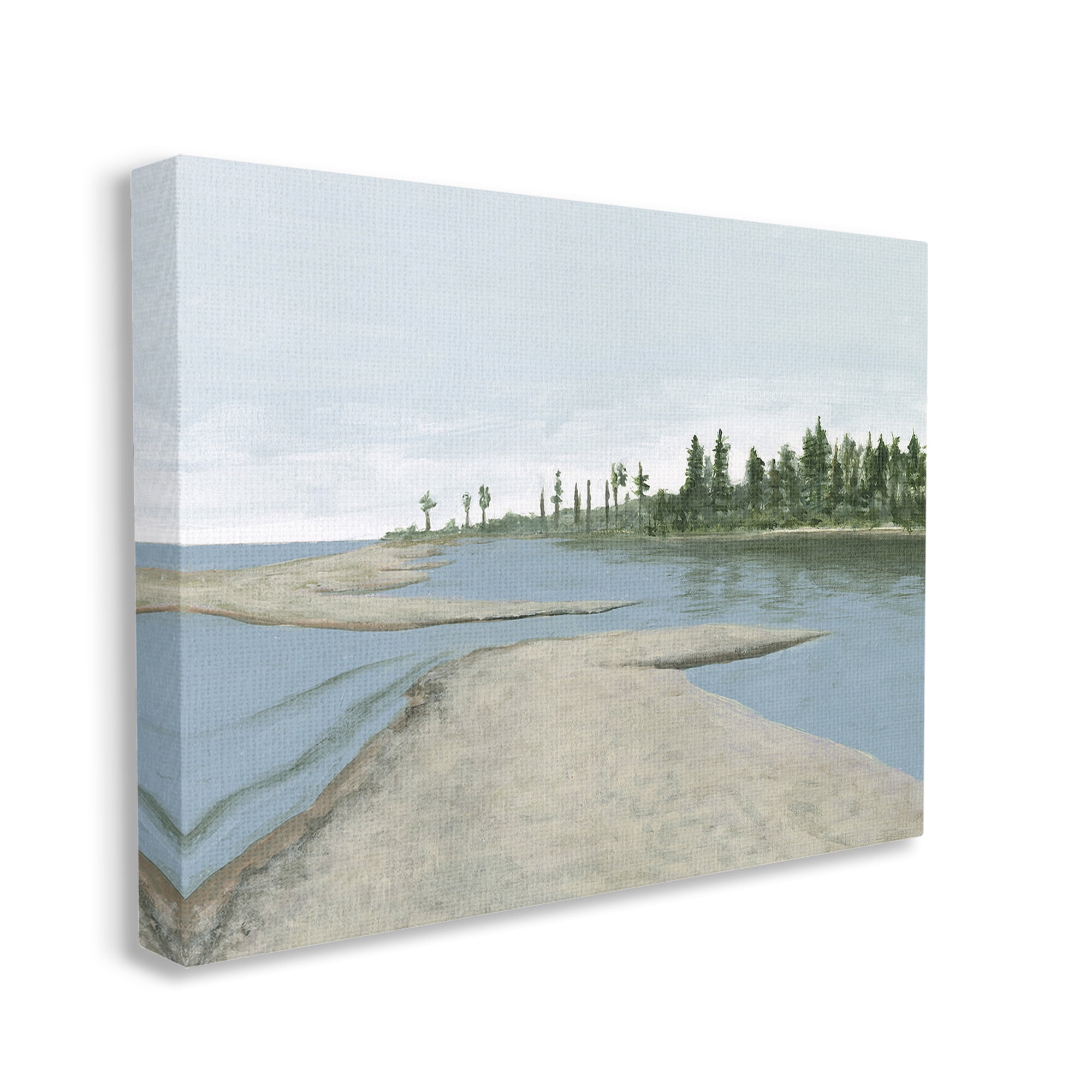 Stupell Industries Lake Waterfront Scenery Landscape Painting Gallery Wrapped Canvas Art Print Wall Art, 40 x 30
