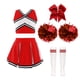 thumbnail image 3 of Disfraz de animadora para niños, uniforme de baile, traje de animadora, top corto sin mangas con lentejuelas, falda con calcetines, conjunto de ropa de baile para niñas de la escuela, 3 of 5