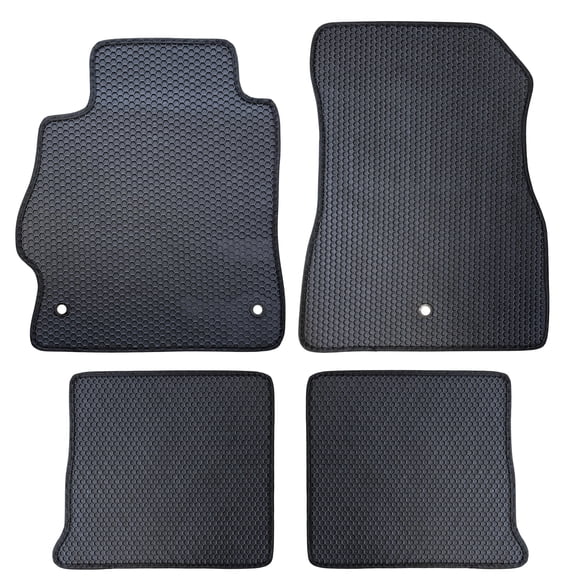 Floor Mats All Weather for 2020 to 2025 Nissan Versa, Front and Rear Set, Dark Grey, Odorless - ecoMats