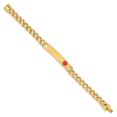 thumbnail image 3 of Bracelet Chaîne Gravable en Acier Inoxydable Jaune en Pvd avec Alerte Médicale Id de 7,25 Pouces, 3 of 7