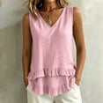 thumbnail image 2 of jjayotai Tank Tops for Women Casual V Neck Ruffle Hem Babydoll Tanks Sleeveless Flowy Peplum Tops, 2 of 6