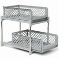 thumbnail image 5 of Sliding Storage Drawers Pull Out Plastic Cabinet Organizer 2 Tier - 9" Gray, 5 of 5