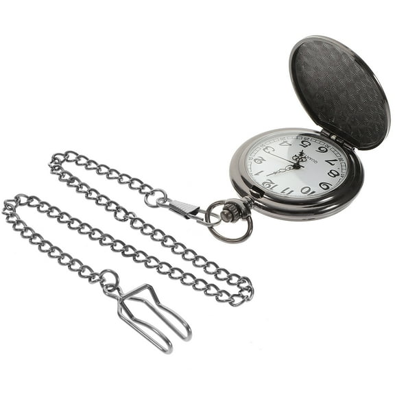 Raindrops Pocket Watch Black Lightweight with Chain Noble Appearance for Wedding Anniversary