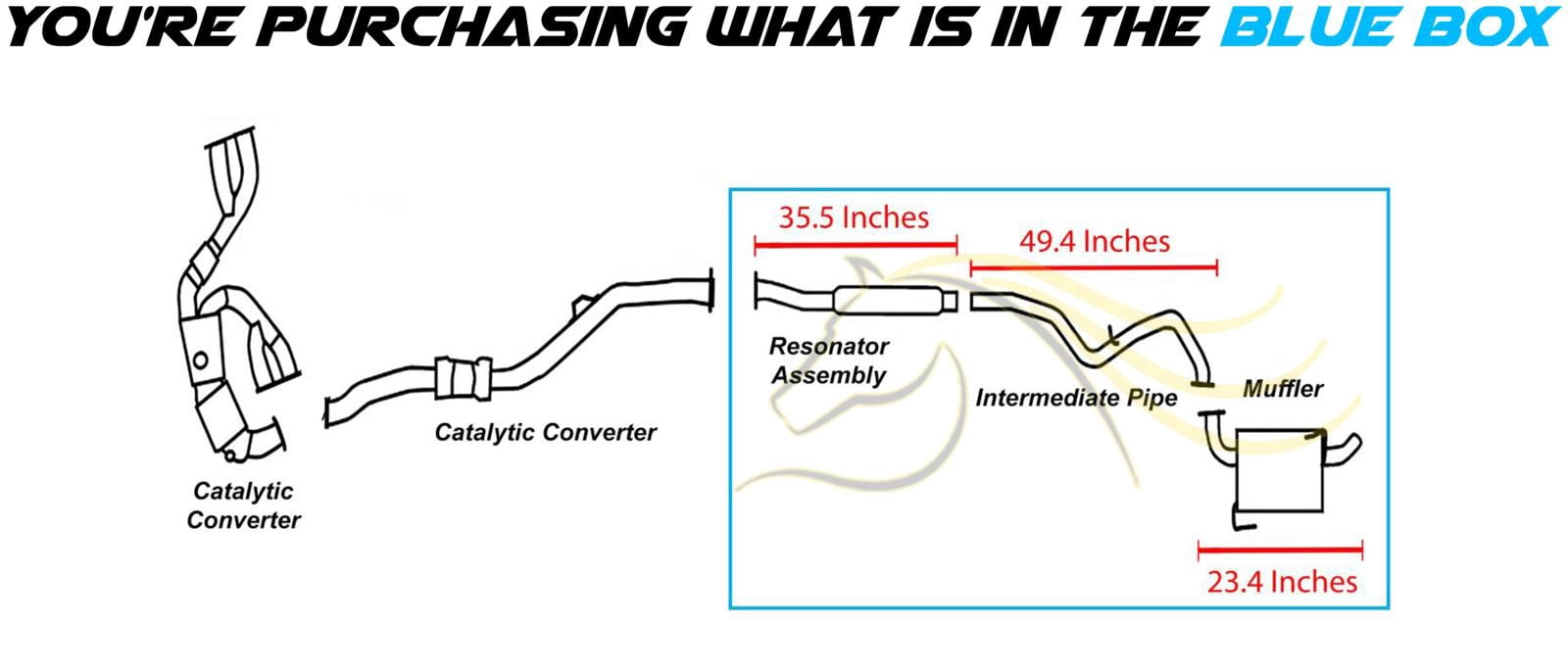 Northeastern Exhaust Resonator Assembly, Intermediate Pipe & Muffler Fits 2010-2019 Subaru Outback 2.5L - Direct Fit | Stainless Steel System Kit