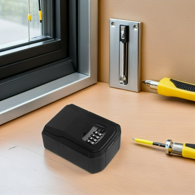 BESTYASH Caja Con Cerradura De Combinación Para Llaves Con Protección Contra En Color Negro