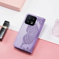 thumbnail image 4 of for Xiaomi 13 Wallet Case for Women Girls, Shiny Butterfly Flower PU Leather Cover with Card Slot Holder Flip Phone Case for Xiaomi 13 Rhinestone Purple, 4 of 9