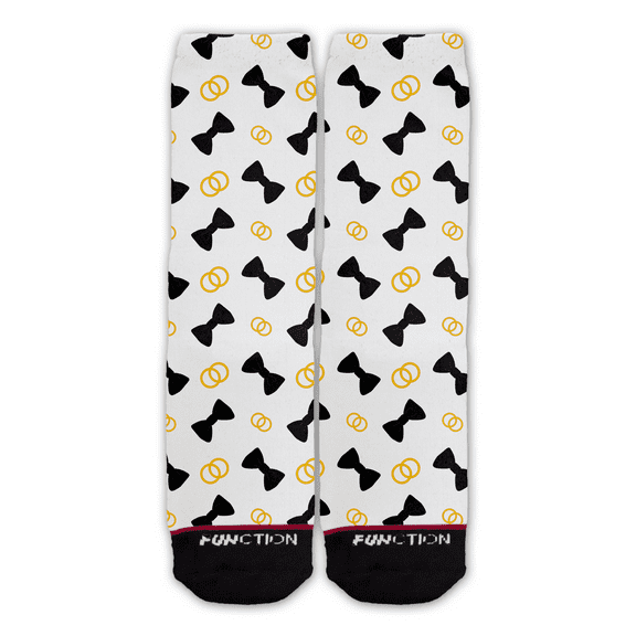 Function - Wedding Groom Bowties and Rings Novelty Fashion Socks Blue
