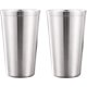 thumbnail image 1 of JM Tazas de acero inoxidable - Juego de 2 tazas de metal cepillado, irrompibles, apilables, vasos para café/té/cerveza (Plata 500 ml) JM, 1 of 5