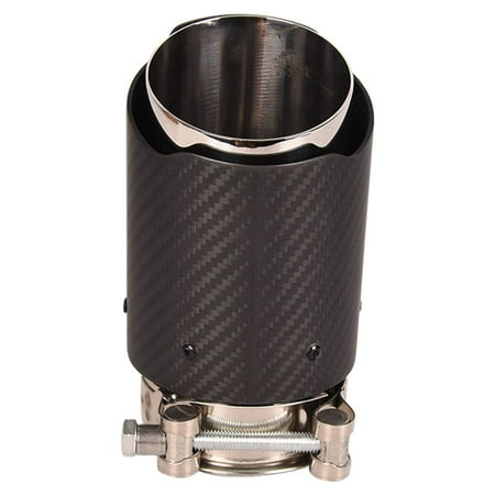Stainless Steel Carbon Fiber Car Exhaust End Pipe Tip 70mm Inlet 89mm Outlet 160mm Length Universal Muffler Tip 1PC Fits select: 2013-2017 HONDA CIVIC LX, 2013-2015 TOYOTA RAV4 XLE