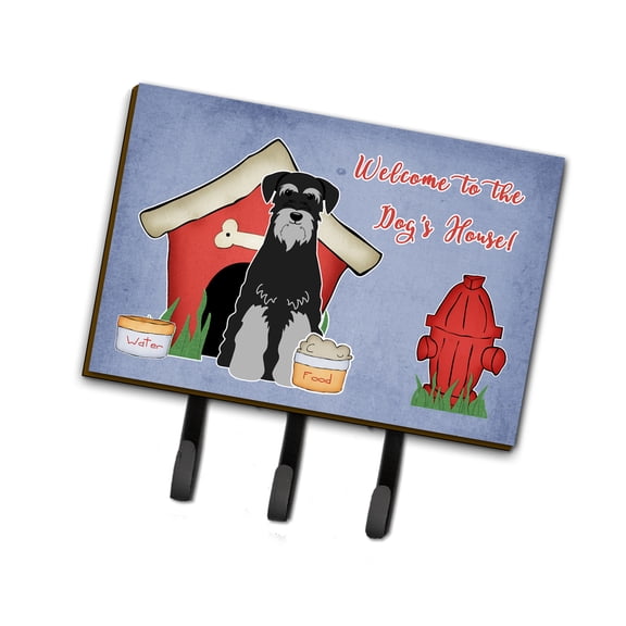 Dog House Collection Standard Schnauzer Black Grey Leash or Key Holder