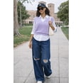 thumbnail image 2 of Socal Look Women's Sleeveless V-Neck Sweater Top in Stretchable Viscose Blend Lavender Fog, L, 2 of 4