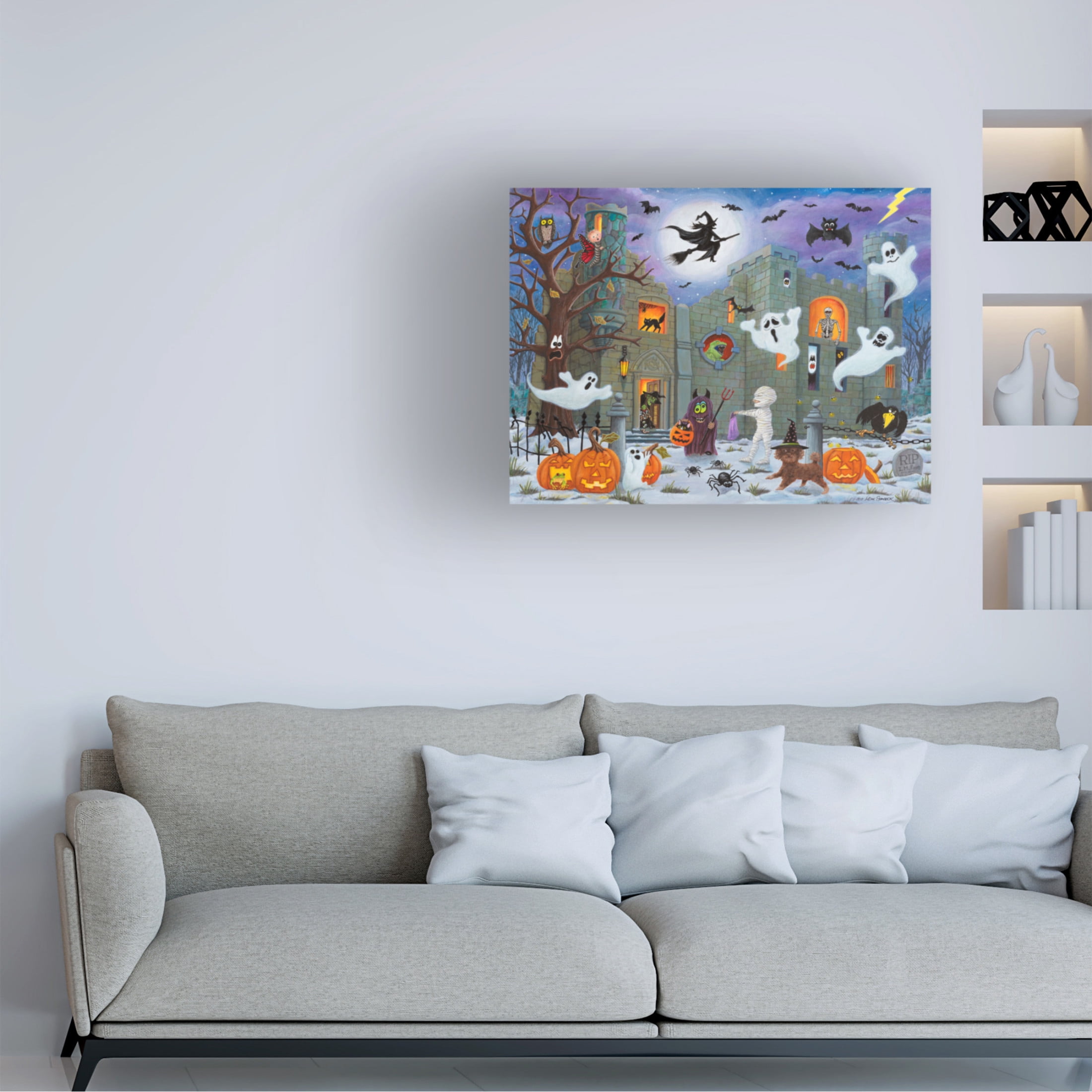 Canvas Wall Art - Kathy Kehoe Bambeck 'Haunted Castle' Wall Art for Living Room, Bedroom, or Office Décor by Trademark Fine Art - 24 x 18 Inches