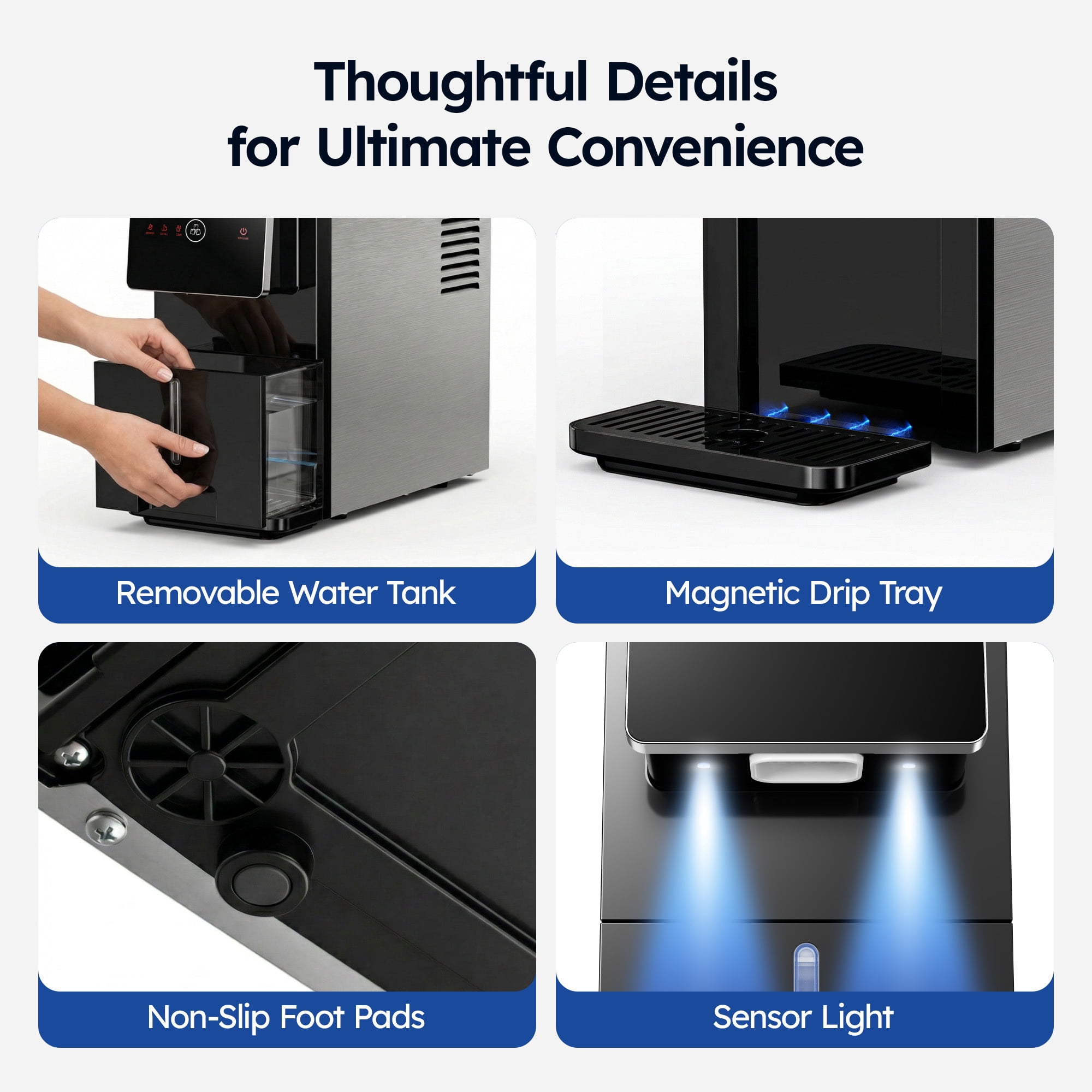 Simzlife Countertop Nugget Ice Maker - 33lbs/24h Chewable Sonic Pellet Ice Machine, 1.8L Removable Tank, Auto Self-Cleaning & Smart Measured Dispensing for Home, Office, Party