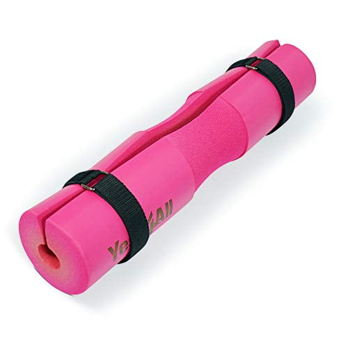 Yes4All Foam Barbell Pad/Hip Thrust Pad with Straps 17 Inch Squat Bar