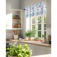 thumbnail image 6 of Ombre Blue Coral Shell Window Valance Curtain Watercolor Gray Marine Life Rod Pocket Short Curtain for Living Room, Bedroom & Kitchen Window Decor 60x18in, 6 of 8