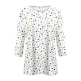 thumbnail image 5 of BDPORKAS Women's Mardi Gras Shirts,Womens 3/4 Sleeve Blouses Carnival Mask Graphic Print Tunic Tops Casual Loose Fit Pullover Tee, 5 of 5