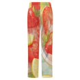 thumbnail image 6 of Strawberry Fruit Watercolor Winter Female Pants Flannel High Waist Women Pants Lady Warm Straight Leg Plush Trousers, 6 of 7