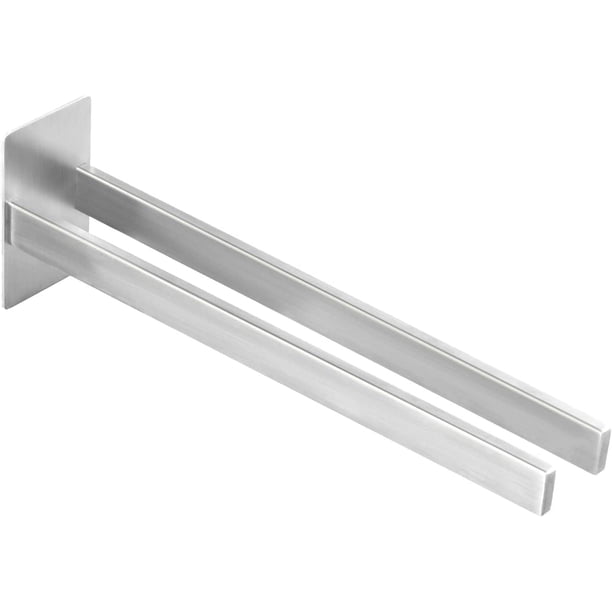 Toallero moderno para pared, fácil instalación, acero inoxidable prémium SUS 304, autoadhesivo, para baño, cocina, pared, diseño cuadrado a prueba de óxido, 40 cm, color plateado