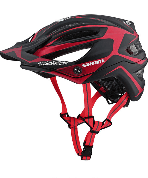 red mountain bike helmet