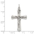 thumbnail image 3 of Auriga Fine Jewelry 925 Sterling Silver Satin Antiqued Crucifix Cross Pendant for Women (Length - 35mm, Width - 20mm), 3 of 6