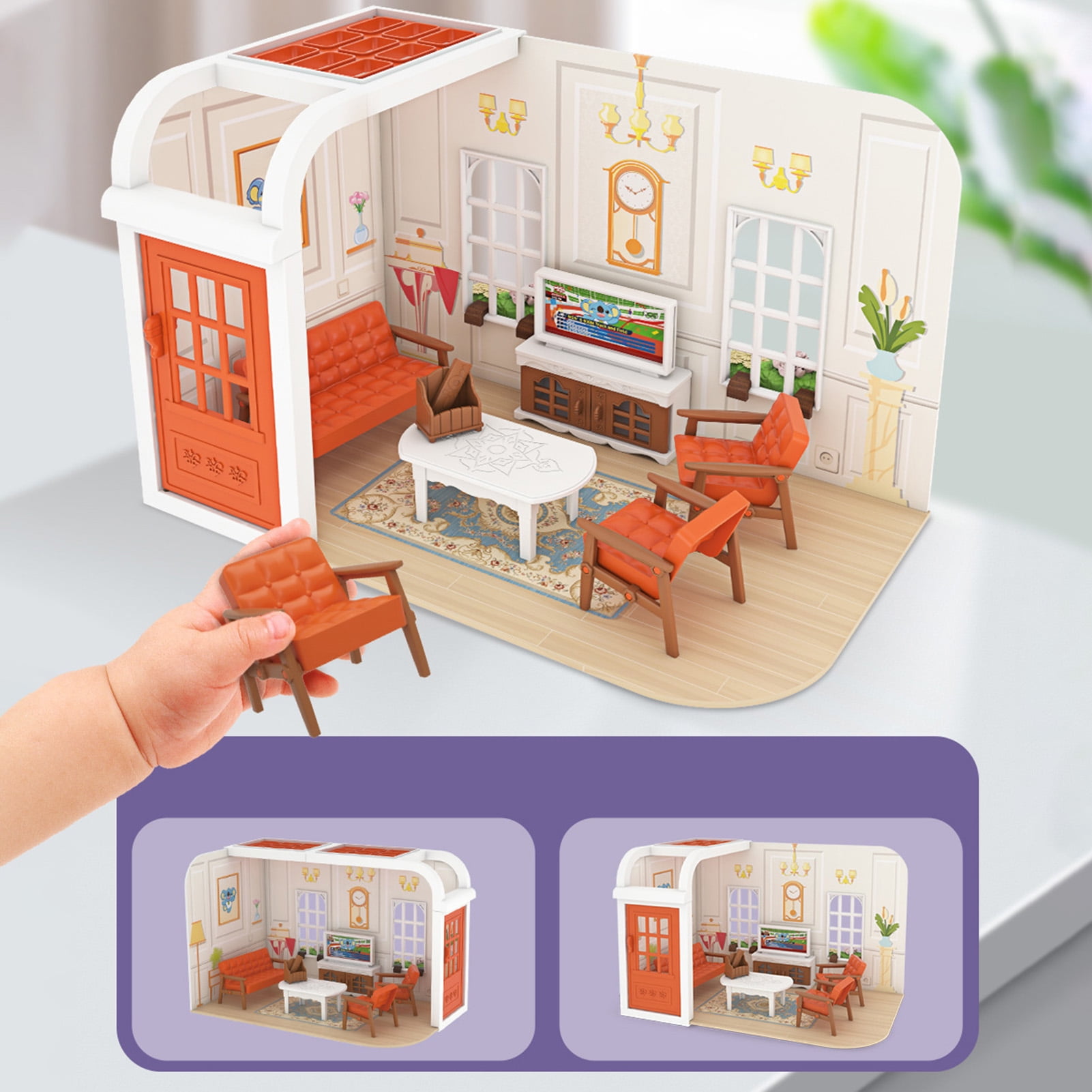 HURRISE Accessoires de maison de poupée Dollhouse Mini Ornement Miniature  Pot à lait en métal 1/12 Simulation Play House Toy