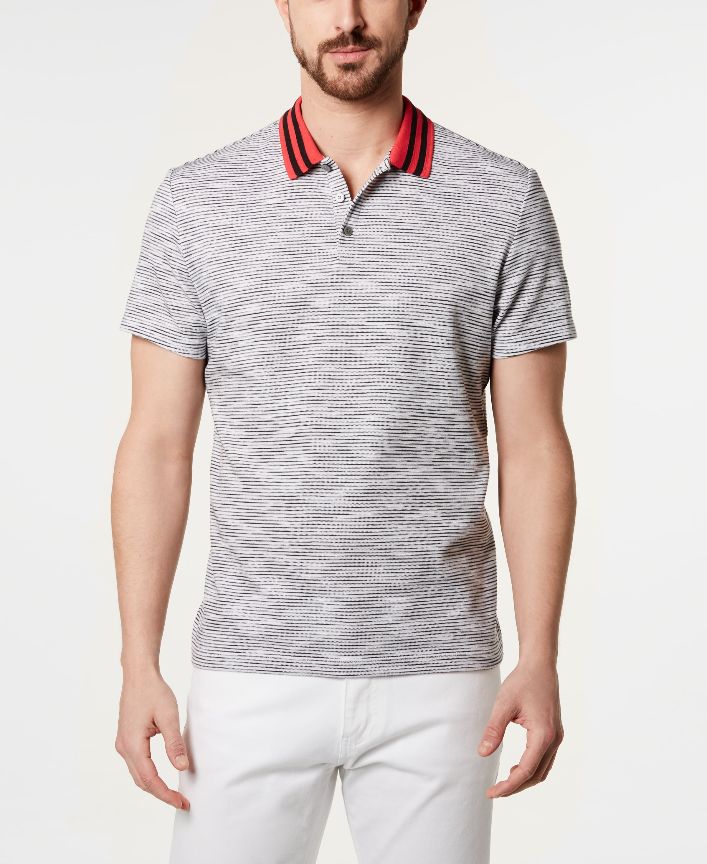 Alfani - Alfani Men's Pop Collar Polo, White, XXL - Walmart.com - Walmart.com