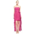 thumbnail image 1 of Kurt Thomas  Ruched Silk Chiffon Asymmetric Tiered Eve Gown Dress, 1 of 3