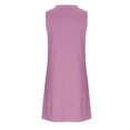 thumbnail image 5 of Plus Size Dresses for Womens 2025 Fashion Solid Color Sleeveless Round Neck Pleated Dress, 5 of 6