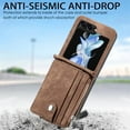 thumbnail image 5 of Dteck for Galaxy Z Flip 6 Wallet Case with Card Holder 2 in 1 Detachable Zipper Wallet, Slim Fit Retro PU Leather Protective Flip Phone Cover for Samsung Galaxy Z Flip 6 5G 2024, Brown, 5 of 7