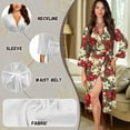 thumbnail image 6 of Yuyamidu Poinsettia Womens Robes Lightweight Long Nightgown Christmas Bathrobe for Women Sexy Long Sleeves Sleepwear Pajamas Size 2XL Soft Dressing Gown Robe, 6 of 7