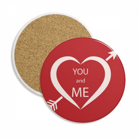 

Valentine s Day Red White You And Me Coaster Cup Mug Tabletop Protection Absorbent Stone