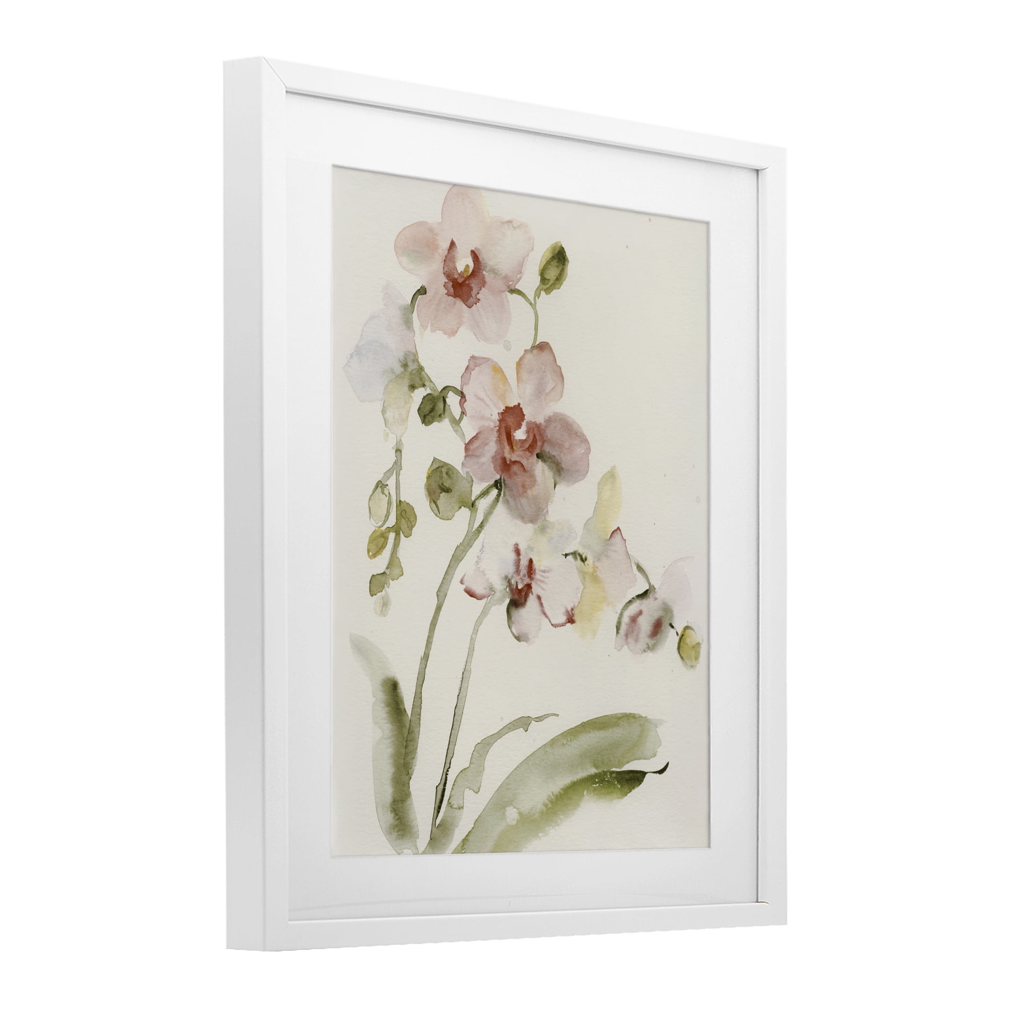 Stupell Industries Gentle Pink Orchid in Bloom White Framed Print Under Glass, design by Victoria Barnes