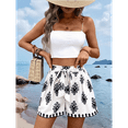 thumbnail image 6 of Women Skort 2025 Casual Summer Flowy Mini SkortKnot Side Elastic Waist Bodycon Print Skort White S, 6 of 7