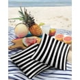 thumbnail image 3 of Pack of 2 Outdoor Pillow Covers, Black and White Stripe Waterproof Square Throw Pillowcase Cushion Decorative Pillow Covers for Couch Patio Tent, 18x18 in, 3 of 6
