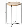 thumbnail image 2 of Kate and Laurel Vale Modern Side Table, 15.5 x 15.5 x 25, Natural Rustic and Black, Farmhouse End Table for Storage and Display, 2 of 9