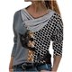thumbnail image 2 of Puntoco Mujeres Casual tops Cruz Cuello en V Botones Impresión Manga Larga Suéteres Blusa Puntoco Puntoco-7074, 2 of 4