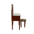 thumbnail image 6 of Bobkona St. Croix 3 Fold Mirror Vanity Table with Stool Set, Cherry, 6 of 7