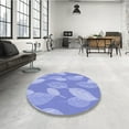 thumbnail image 3 of Ahgly Company Indoor Round Patterned Light Slate Blue Area Rugs, 4' Round, 3 of 6