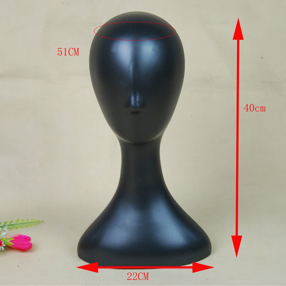 Manunclaims 16" PE Wig Head - Tall Female Mannequin Wig Stand and Holder for Style, Model And Display Hair, Hats and Hairpieces, Mask - for Home, Salon and Travel