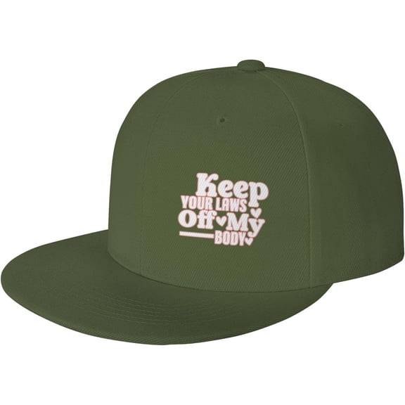 Keep Your Laws Off My Body Hat Snapback Baseball Cap Funny Flat Brim Visor Hats for Men Women
