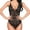 Black, variant on Lingerie For Women Womens Snap Crotch Lingerie Lace Teddy One Piece Mini Bodysuit Red 2XL