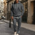 thumbnail image 5 of Men’s Hooded Pullover Sweatshirt and Jogger Pants Two-Piece Set Casual Drawstring Hoodie with Kangaroo Pocket, 5 of 5