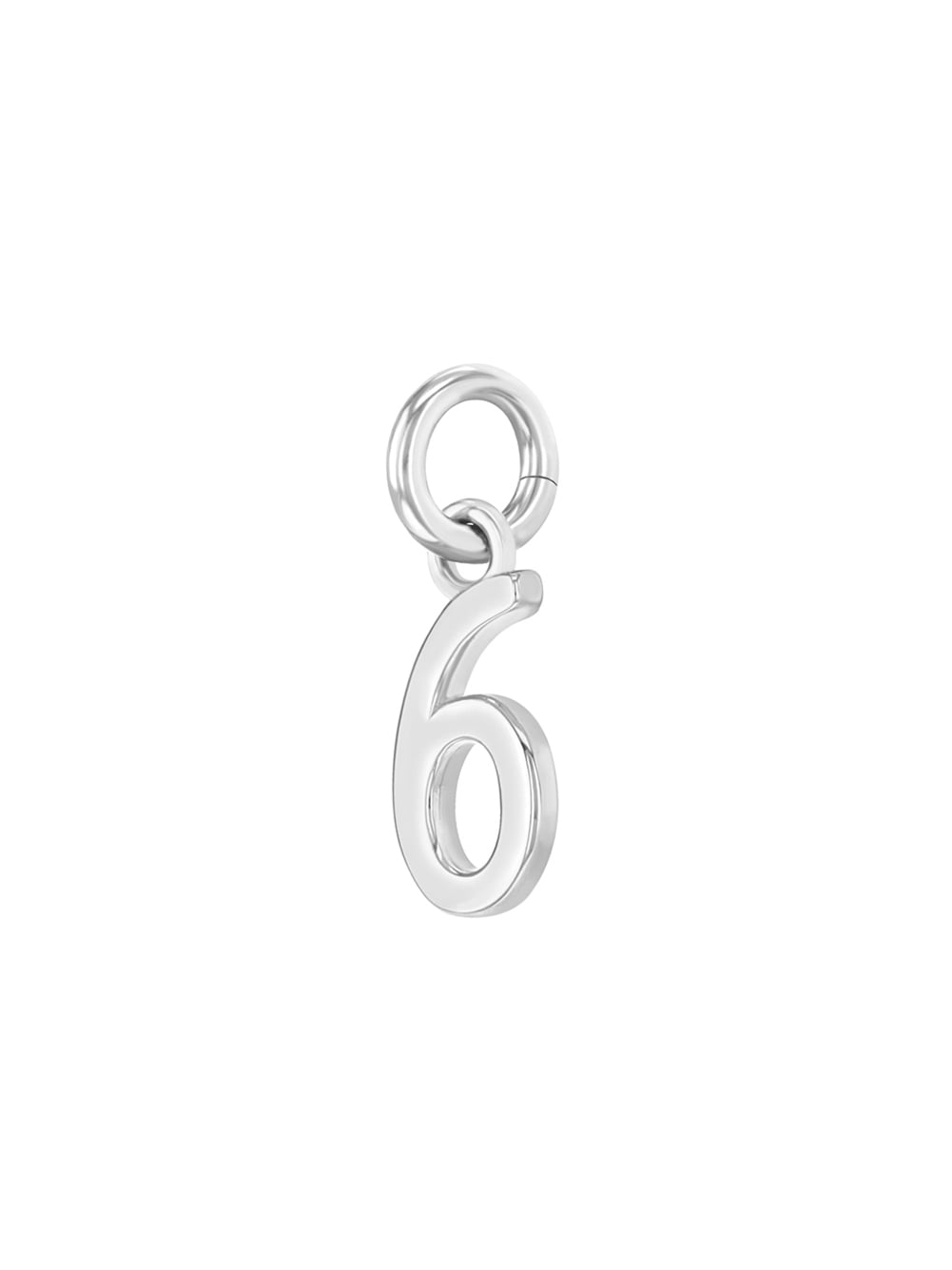 925 Sterling Silver Rhodium-plated Small Satin Milestone Number 38 Charm 