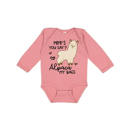 

Inktastic Mimi s You Say Alpaca My Bags Gift Baby Boy or Baby Girl Long Sleeve Bodysuit