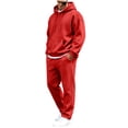 thumbnail image 4 of Mens Athletic Outfit Sets Zeliretfy Men's Hoodies Tracksuit Sweatsuit Sweatshirt and Sweatpant for Men 2 Piece Sets, Pullover Shirts and Pants Sportswear Set, 4 of 7