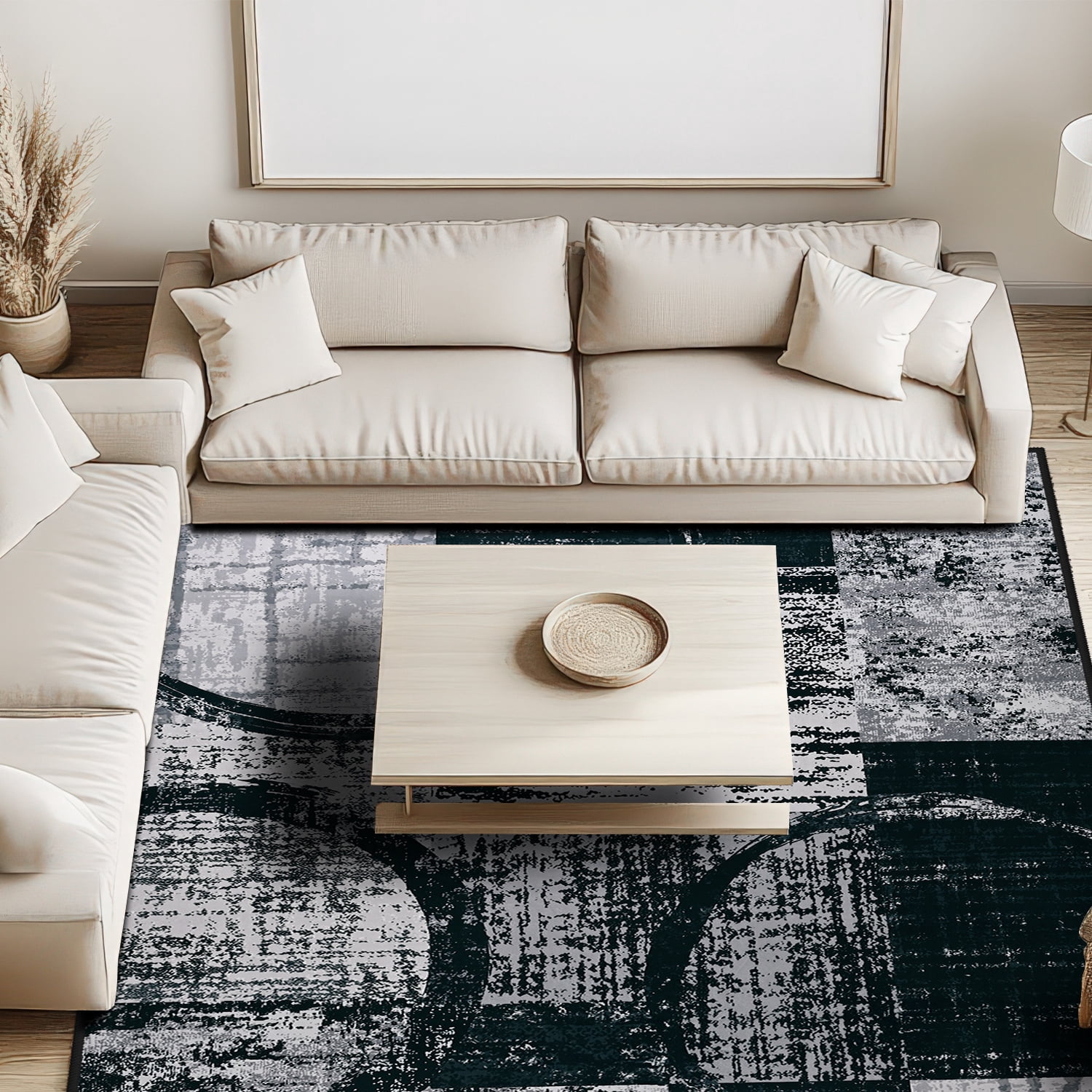 Ultrug Fluffy Rugs for Bedroom Abstract Area Rug for Living Room Decor Nursery Carpet,4'x6',Grey